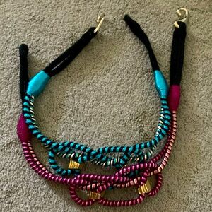 Vintage DMP 1980’s Neon Blue / Pink and Black Knot Rope Belts Small